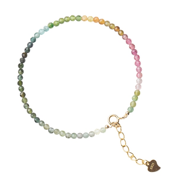 Veldig fint 2mm Rainbow Small Tourmaline Armbånd Kvinne Wangfu Sto