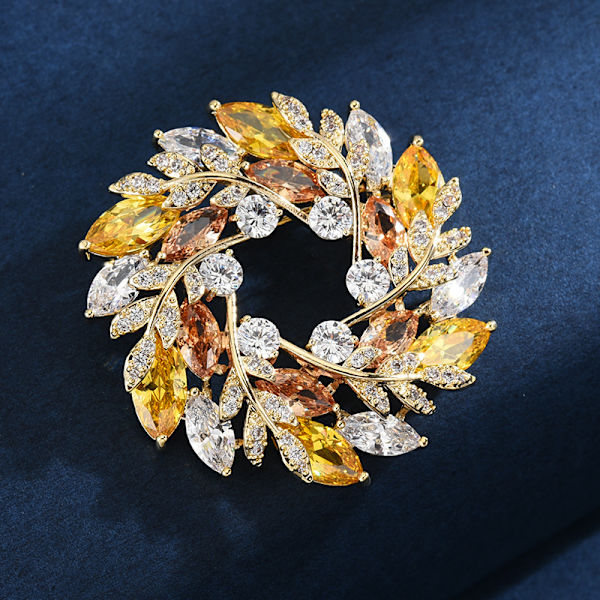 Elegant krans brosje Kvinners temperament klesplagg kreativ zirkon corsage