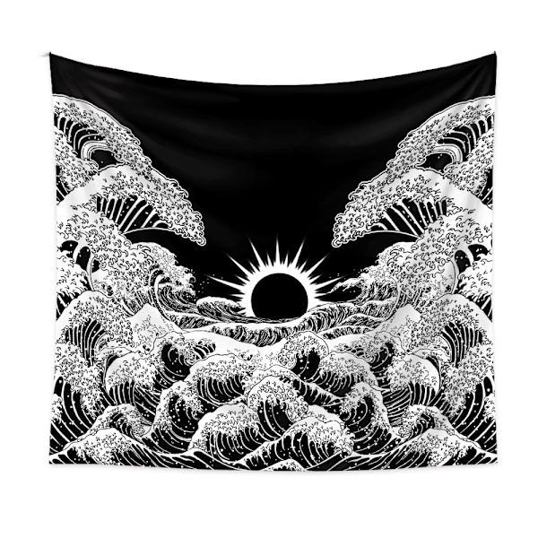 Panoramisk väggbonad i tyg, väggdekoration för sovrum, bohemisk väggbonad, japansk väggbonad för vardagsrum, sovsal (130x150cm)