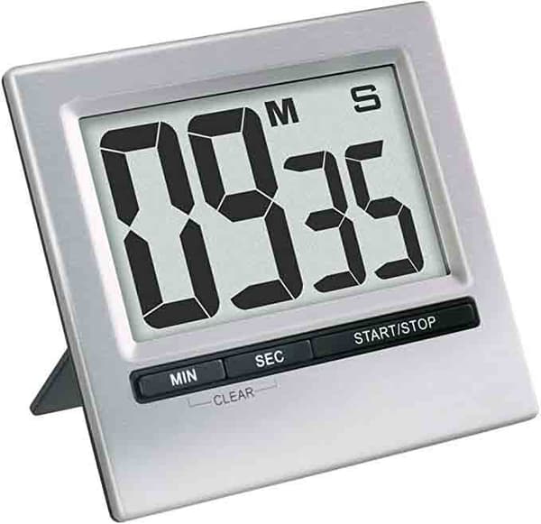 Børstet rustfrit stål digital køkken timer og stopur (rustfrit)