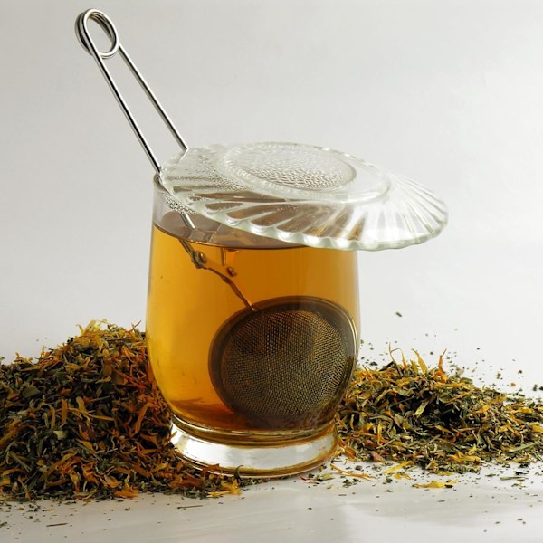 Te-kugle, 5 stk. te-tænger i rustfrit stål, kugleformet te-infuser, finmasket si-tang, te-infuser, til løs te og krydderier Ø