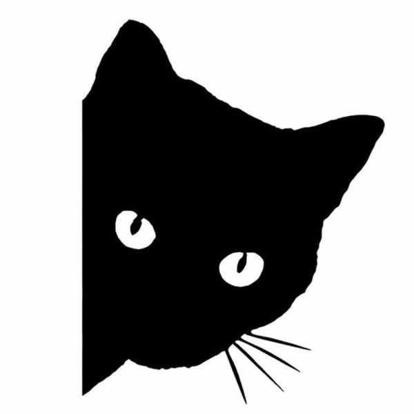 Reflekterande tecknad katt söt katt husdjur katt kikar bil klistermärke 5,5 i