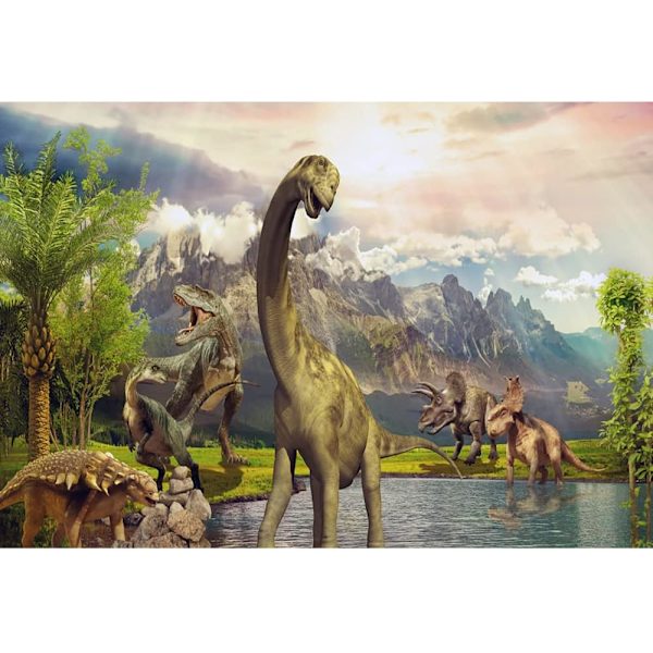 1,5x1m Dinosaurusmaailman tausta Safari 3D Dinosaurit Ruohotasangon järvi
