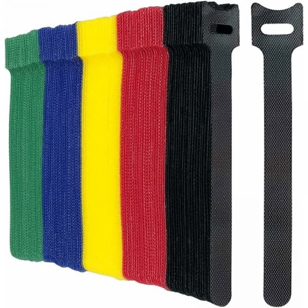100-pack Multifärgade Kabelband Återanvändbara Remmar Haka och Slinga Kabelband för Kabelhantering Organisation