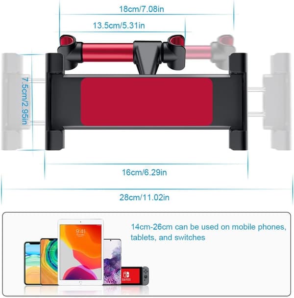stk. Tablet Holder Mobilholder til Bil Nakkestøtte