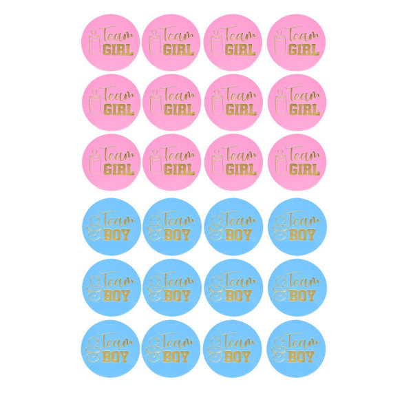 Team Girl, Team Boy Gender Reveal Stickers - 48Labels