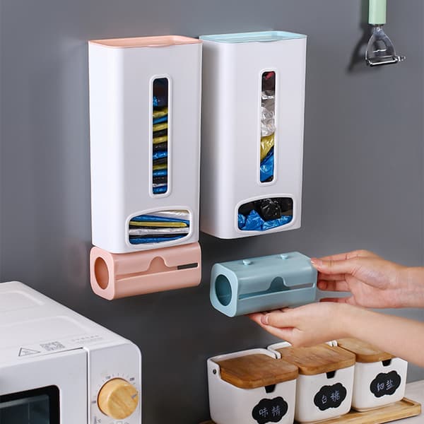 1 st Papperskorg Dispenser Väggmonterad Matvarukorgar Hållare