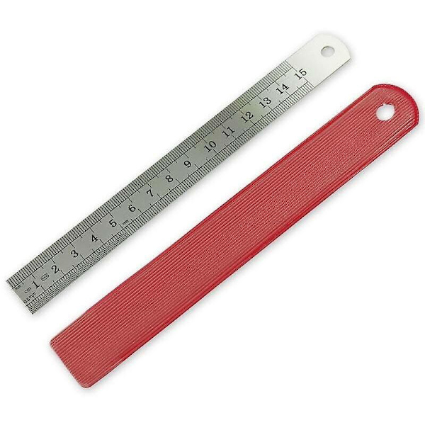 Rustfrit stållineal til teknisk tegning 15 cm
