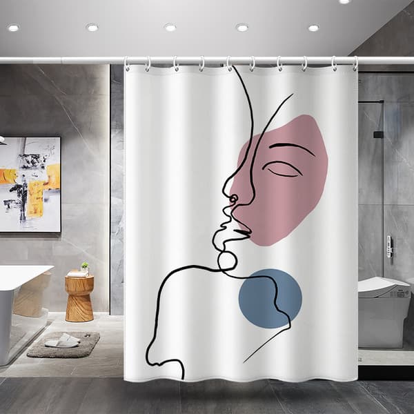 1 stk muggsoppsikker dusjforheng 180x180cm, maskinvaskbart dusjforheng