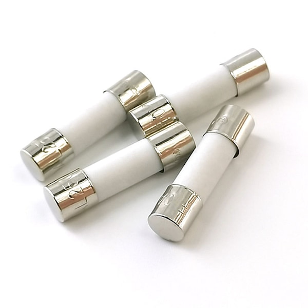 Pakke med 10 12A Keramiske Sikringer, 5 x 20mm, Glassikringer, Slanke Sikringer 250V