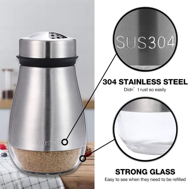 2-pack salt- och pepparkvarnset - Saltkar med justerbara hål