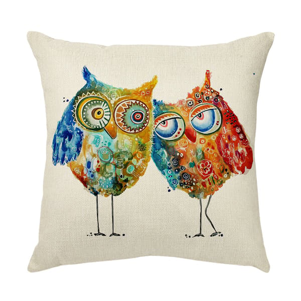 Set med 4 kuddfodral 45 x 45 cm polyester och linne dekorativ