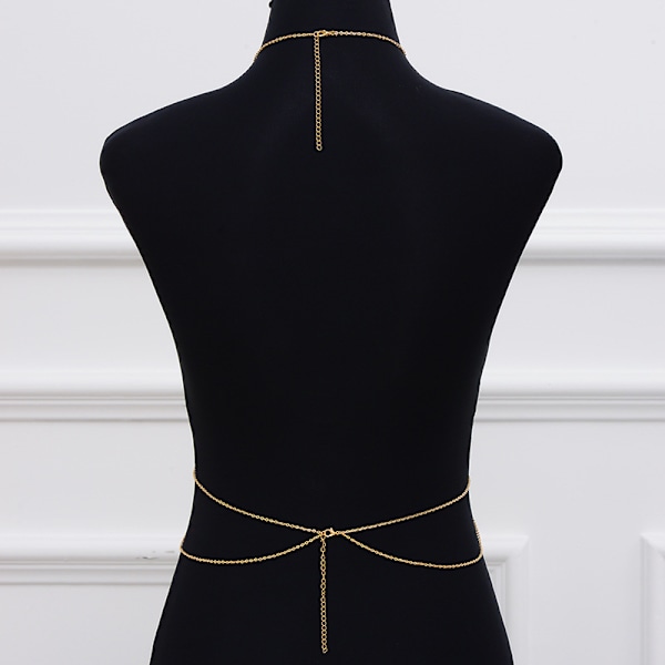 Snygg gyllene magkedja bikini strand boho halsband