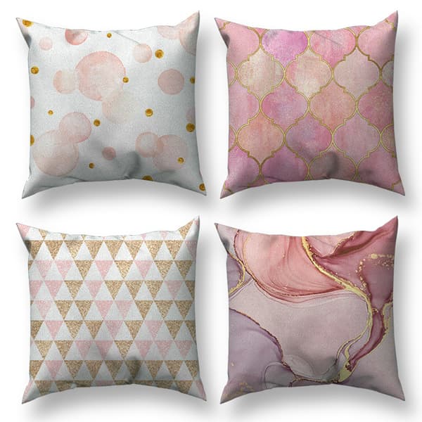 Set med 4 moderna kuddfodral 45x45cm för vardagsrumssoffa