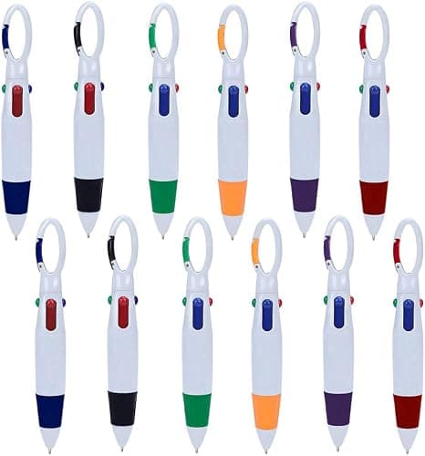 24-pack plastkarbinhake-pennor 4-i-1 Retractable Ballpoint