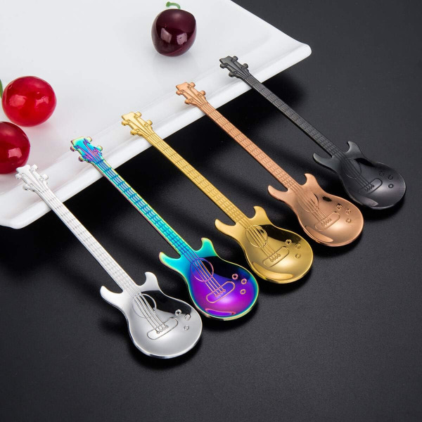 Gitarrsked Set Rostfritt Stål Kaffesked - Espressoskedar 5