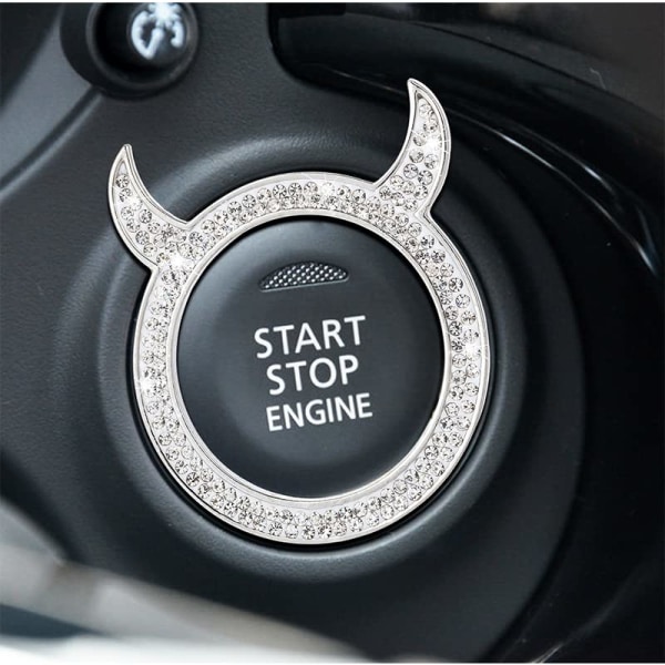 Bling Car Crystal Rhinestone Ring Sticker Bil Interiör Emblem Cry