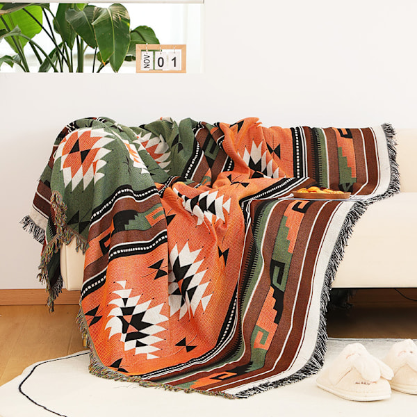 Southwest filt kast dubbelsidig Aztec Southwest kast multifunktionellt överdrag för soffa stol soffa säng utomhus strand resa 90*150cm