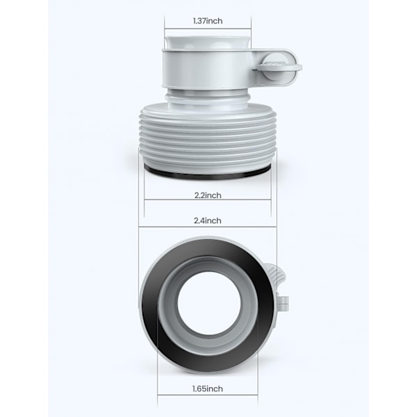 Typ B slangadapter för pumpar, 2-pack, slangadapter för swimmingpool för 1,5\"