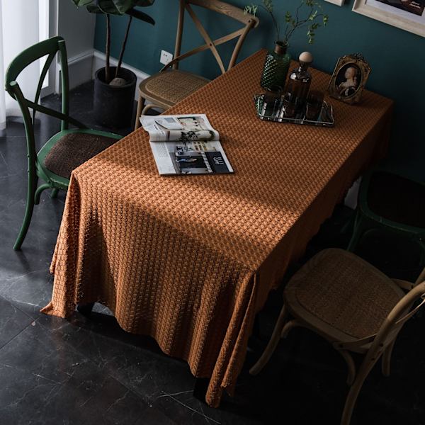 Rektangulær Dug i Linnedlook Anti Plet Vandtæt 100x150cm Vaskbar, Elegant Dug