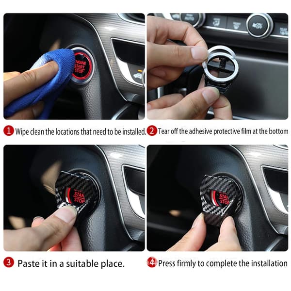 Universal Motor StartStop Trykknapdæksel Aluminiumlegering Bil P