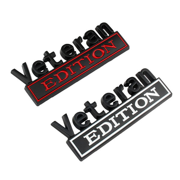 Veteran Edition -auton tarraemblem, auton tarra 3D-kohoutetut kirjaimet