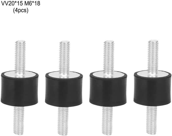 4 stk M6 Anti-vibrasjons gummidemperfester med 2 gjengede pigger