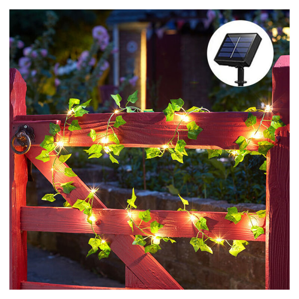 5M Outdoor LED Light Solar Artificial Ivy Fake Ivy Fairy Light wi