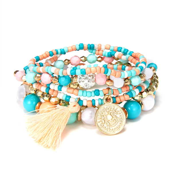 Perle Armbånd Multilayer Bohemian Håndlavede Kvaster