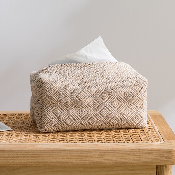 Servettdispenser i linne och bomull, 17x9x7 cm