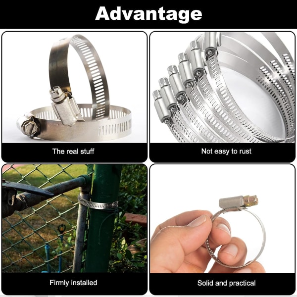 12-pack 5m rostfria slangklämmor med skruvar för tankhem