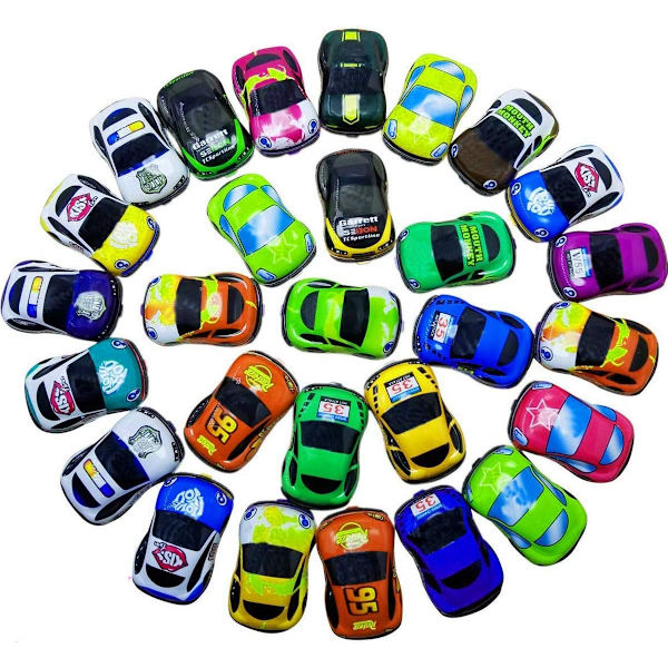 30 kappaletta vetämällä takaisin ajoneuvoja, kitkalla toimivat vetämällä takaisin autolelut,