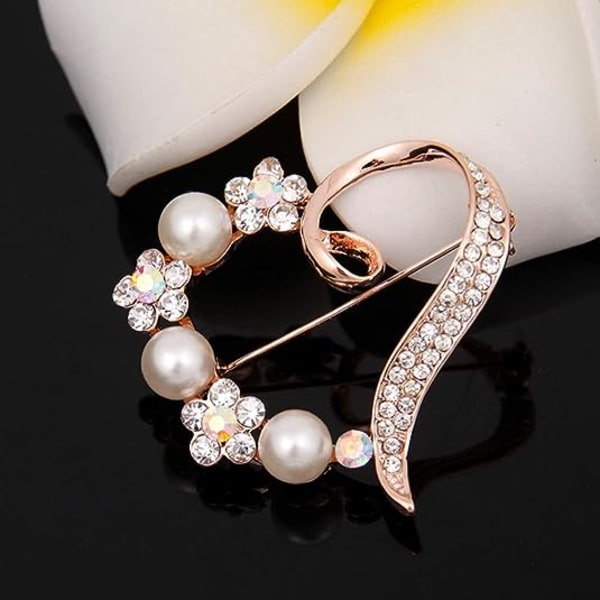 Högkvalitativa broscher, diamantprydd corsage, mors dag kläder, kärleks hjärta brosch