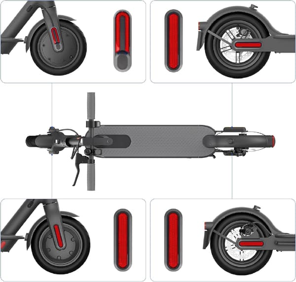 4 stk. Scooter Hjulafdækning Refleksstrimmel til Xiaomi M365, Pro, 1S, Pro2