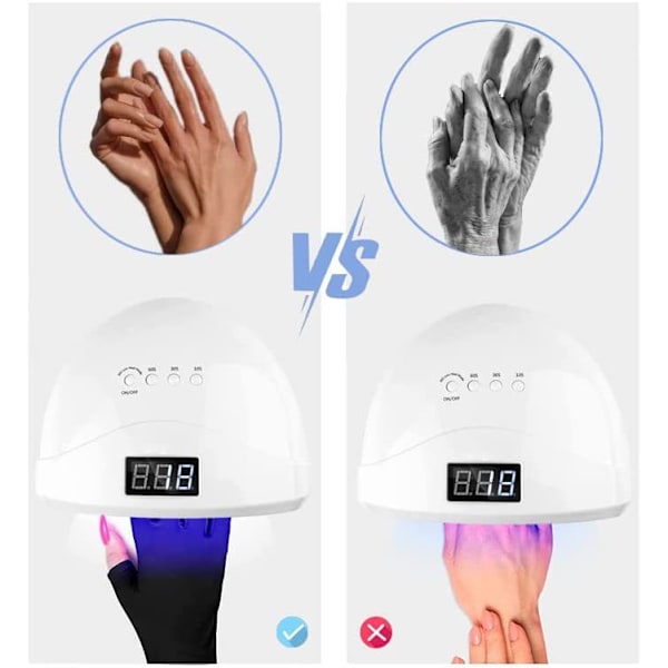 Gel Manicure Handskar Anti UV Handskar för Gel Nagel Ljus Lampa Torktumlare