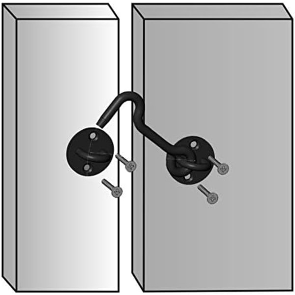 4\" Privacy Hook og Easy Lock Eye Latch for Barn Door, Black - 2