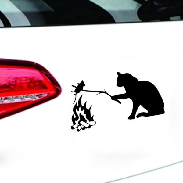 Bilsticker Rostad Katt Mus Bilsticker Djur Dekal Rolig Sticke