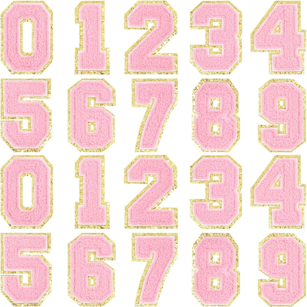 20 kpl Silitysrauta Numero Paikat Kirjonta Numerot Glitter Paljetit Ommel
