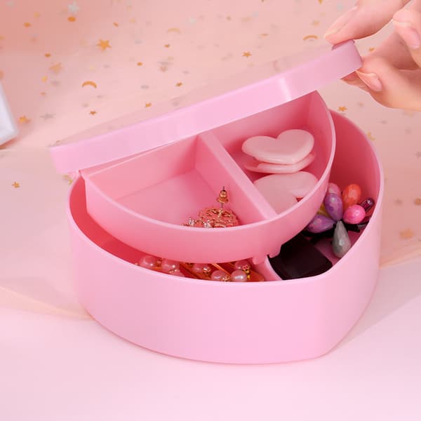 Hjärtformad smyckeskrin rosa