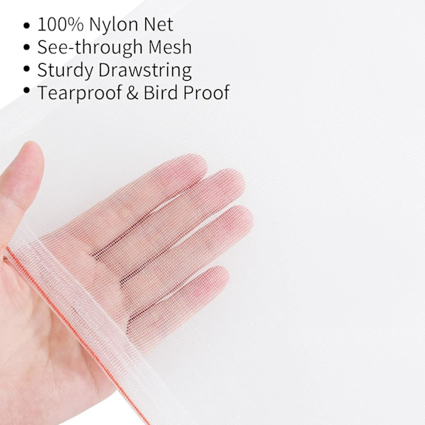 50-pack Fruktskyddspåsar 45 x 30 cm, Trädgårdsnätpåsar med dragsko