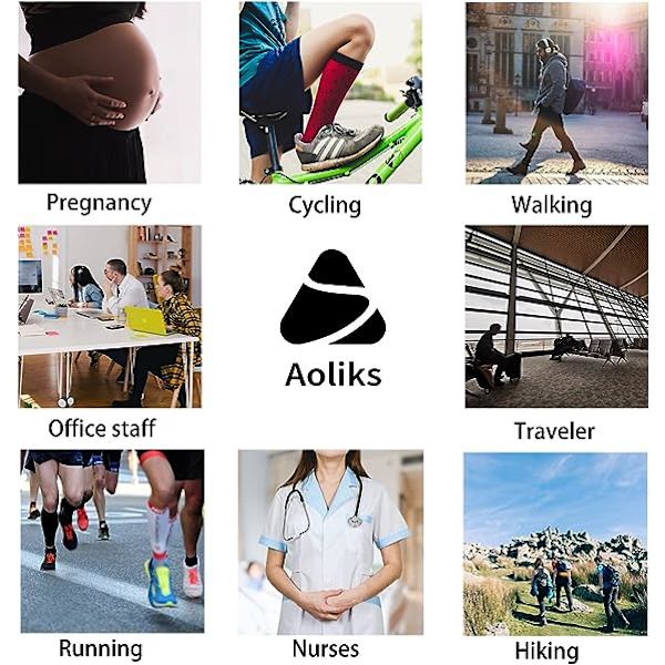 4 par koppar kompressionsstrumpor för kvinnor och män cirkulation 15-2