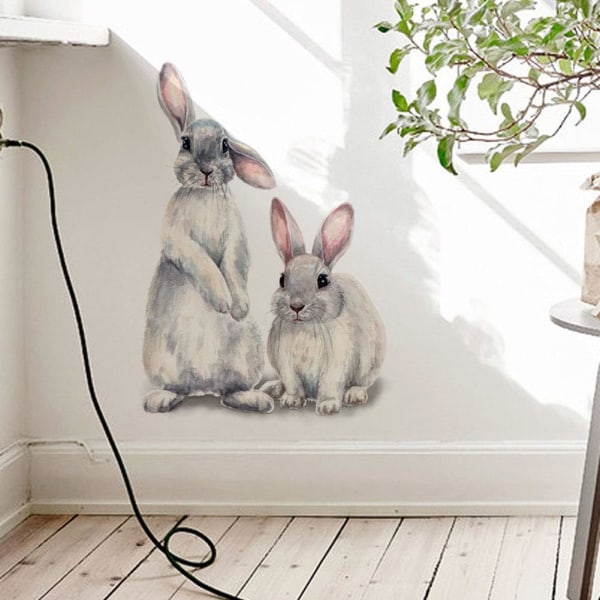 Sarjakuva Rabbit Art Decals Pupu seinätarrat Vedenpitävä vinyyli itseliimautuva Rem