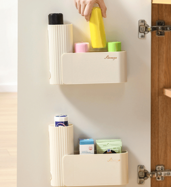 Søppelposeholder, sammenleggbar plast søppelposeoppbevaring, veggmontert søppel