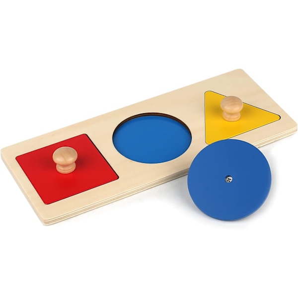 Montessori Pussel Multi - Former Första Form Mega - Knapp Trä