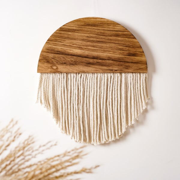 Tretre sirkelformet Macrame veggteppe, Boho-dekor for L