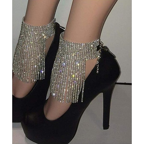 Rhinestone-nilkkaketjut Kristallihapsu nilkkakoru 2kpl Glitter Ten