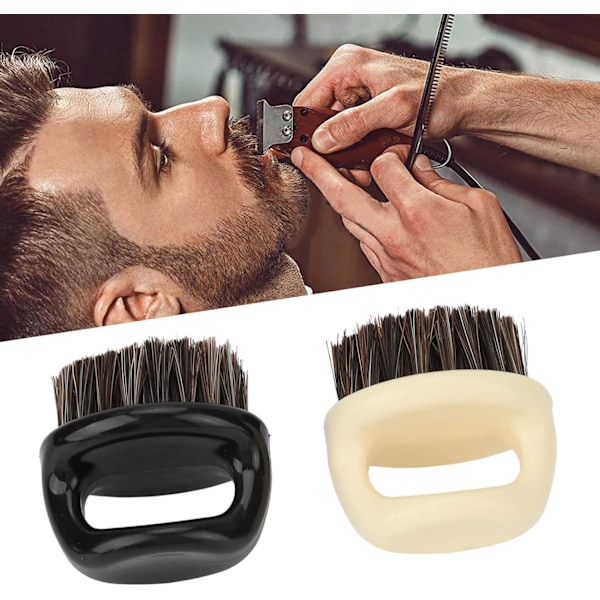 Pieces Knuckle Mustasje Børst Skjegg Mann Finger Styling Ansikt Myk Hår Feie Barber Kam Sett Stell Rund Oppbevaringsboks Gave Størrelse Daglig Pleie Naturlig