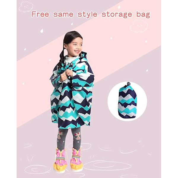 Barn Poncho Regnrock Lätt Regnrock Barn Poncho Pojkar Flickor 4-7 År