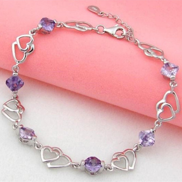 Hjerteformet hul armbåndsanheng, smykkegave til kvinner og jenter, 1 stk.