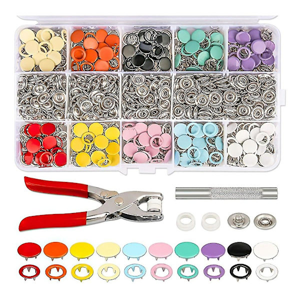 Läderklämma Nitar Kit, Fem Klor Spänne Metall Fyrdubbla Spänne Barn Knapp Baby Klättring Stängning (färg) (200 Stycken)